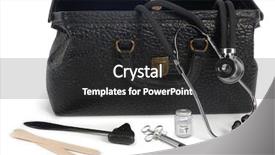  Presentation with medical instruments - PPT theme enhanced with medical bag with medical instruments background and a  colored foreground