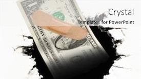  Presentation with medical dark - Presentation design consisting of medical-bandage-on-one-dollar background and a white colored foreground