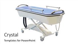  Presentation with bed - Audience pleasing slide set consisting of medical-bed-under-the-white backdrop and a white colored foreground