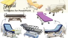  Presentation with medical icu - PPT theme featuring medical bed background and a blonde colored foreground