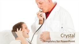  Presentation with lets do it - Slides with medical bedside - friendly pediatrician lets a little background and a  colored foreground