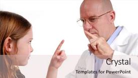  Presentation with eye tracking - Slide set consisting of medical bedside - physician giving young girl eye background and a lemonade colored foreground