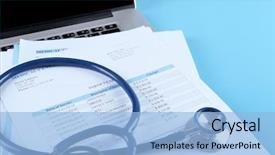  Presentation with medical billing - Amazing PPT theme having medical billing - doctor workplace close up backdrop and a light blue colored foreground