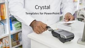  Presentation with credit card - Beautiful slide deck featuring medical billing - midsection of chemist holding receipt backdrop and a white colored foreground