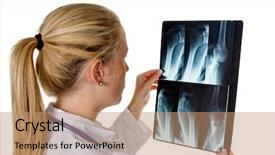  Presentation with medical billing - Cool new theme with medical billing - young female doctor with stethoscope backdrop and a coral colored foreground