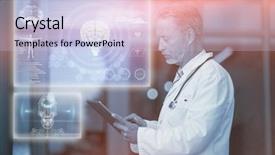  Presentation with medical biology - Theme featuring medical biology interface in blue background and a lemonade colored foreground