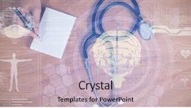  Presentation with medical biology - Beautiful PPT theme featuring medical biology interface in blue backdrop and a soft green colored foreground