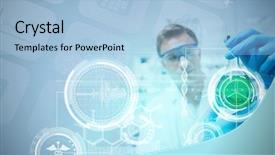  Presentation with medical biology - PPT theme having medical biology interface in blue background and a  colored foreground