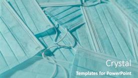  Presentation with medical prevention - Beautiful slide set featuring medical-blue-mask-texture-background backdrop and a seafoam green colored foreground