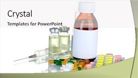  Presentation with ampoule - Beautiful theme featuring medical bottles ampoule syringe backdrop and a white colored foreground