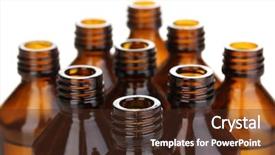  Presentation with healthy food medical bottle - Cool new PPT theme with medical bottles in the row backdrop and a  colored foreground