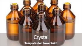  Presentation with bottles - Beautiful theme featuring medical bottles in the row backdrop and a  colored foreground