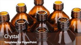  Presentation with bottles - PPT theme consisting of medical bottles in the row background and a  colored foreground