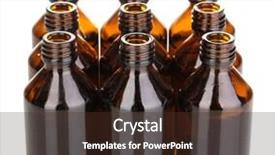  Presentation with bottles - Presentation theme enhanced with medical bottles in the row background and a  colored foreground