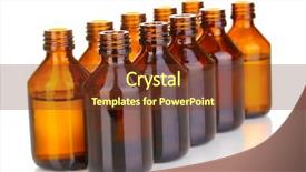  Presentation with bottles - Presentation featuring medical bottles in the row background and a  colored foreground