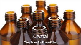  Presentation with bottles - Amazing slide set having medical bottles in the row backdrop and a  colored foreground