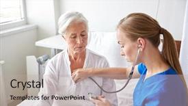  Presentation with health care - Audience pleasing slide deck consisting of breathing problem - medicine age support health care backdrop and a coral colored foreground