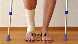  Presentation with broken leg - Amazing slide deck having medical broken heart - bandage on the leg backdrop and a coral colored foreground