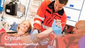  Presentation with blood pressure - Cool new presentation theme with medical broken heart - paramedics measuring blood pressure backdrop and a coral colored foreground