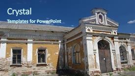  Presentation with ukraine - Presentation theme with medical building construction - abandoned old hospital kiev ukraine background and a  colored foreground