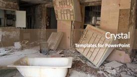  Presentation with pripyat - Audience pleasing PPT theme consisting of medical building construction - hospital chernobyl area lost city backdrop and a violet colored foreground