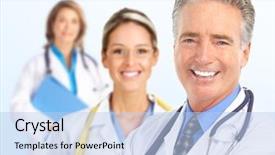  Presentation with isolated paw prints over white - Presentation theme having medical business blue - smiling doctors with stethoscopes isolated background and a light blue colored foreground