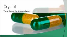  Presentation with capsules - Slide deck enhanced with medical capsules isolated on white background and a white colored foreground