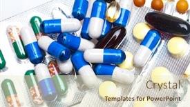  Presentation with capsules - Cool new theme with diet pills - medical capsules backdrop and a cream colored foreground
