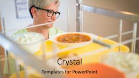  Presentation with food service - Cool new presentation with medical cart - nurse bringing food service backdrop and a yellow colored foreground