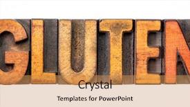  Presentation with gluten - Colorful slide set enhanced with medical celiac - gluten word - isolated text backdrop and a gold colored foreground
