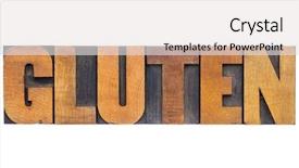  Presentation with gluten - Slide set enhanced with medical celiac - gluten word - isolated text background and a  colored foreground