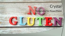 Presentation with gluten - Cool new presentation theme with medical celiac - phrase no gluten made backdrop and a light gray colored foreground