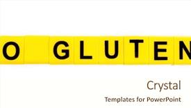  Presentation with gluten - Audience pleasing presentation consisting of medical celiac - phrase no gluten made backdrop and a cream colored foreground
