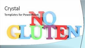  Presentation with white letters - Cool new PPT theme with medical celiac - phrase no gluten made backdrop and a white colored foreground