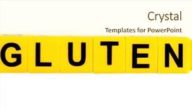  Presentation with gluten - Slides having medical celiac - word gluten made of yellow background and a cream colored foreground
