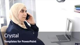  Presentation with arabic woman - Beautiful slides featuring medical cell phone - pregnant muslim arabic business woman backdrop and a wine colored foreground