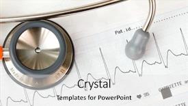  Presentation with ecg - Beautiful theme featuring medical chart - stethoscope lying on ecg diagram backdrop and a white colored foreground