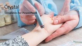  Presentation with alternative medicine - Cool new PPT theme with medical china - alternative medicine therapist doing moxa backdrop and a light blue colored foreground