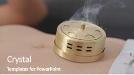  Presentation with medical therapy - Theme featuring medical china - chinese medicine moxibustion therapy background and a coral colored foreground