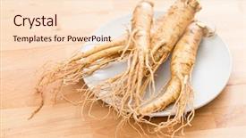  Presentation with ginseng - Amazing slide set having medical china - korean ginseng on plate backdrop and a lemonade colored foreground