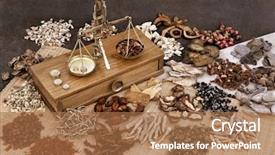 Presentation with traditional chinese medicine - Colorful PPT theme enhanced with medical china - traditional chinese herbal medicine selection backdrop and a coral colored foreground