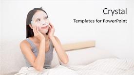  Presentation with hero mask woman - PPT theme with medical china - woman use of the paper background and a white colored foreground