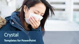  Presentation with face mask - Colorful presentation enhanced with medical china - woman wearing face mask backdrop and a ocean colored foreground