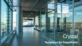  Presentation with modern building - Audience pleasing PPT layouts consisting of medical city - empty corridor in the modern backdrop and a ocean colored foreground