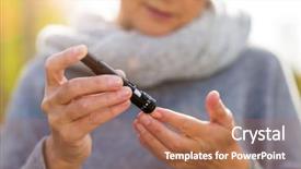  Presentation with blood alcohol level - Audience pleasing presentation consisting of medical city - woman checking blood sugar level backdrop and a coral colored foreground