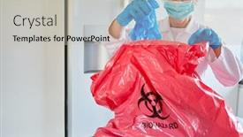  Presentation with medical waste - Audience pleasing PPT layouts consisting of medical-cleaner-with-protective-clothing backdrop and a light gray colored foreground