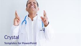  Presentation with renal cancer kidney medical concept - Colorful PPT theme enhanced with medical coat over white background backdrop and a  colored foreground