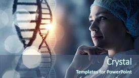 Presentation with laboratory - Audience pleasing theme consisting of medical coding - woman science technologist in laboratory backdrop and a ocean colored foreground