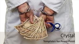  Presentation with bank - Cool new PPT theme with medical comission - doctor with japanese yen bank backdrop and a  colored foreground