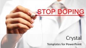  Presentation with stop - Cool new presentation with medical comission - stop doping concept doctor backdrop and a white colored foreground
